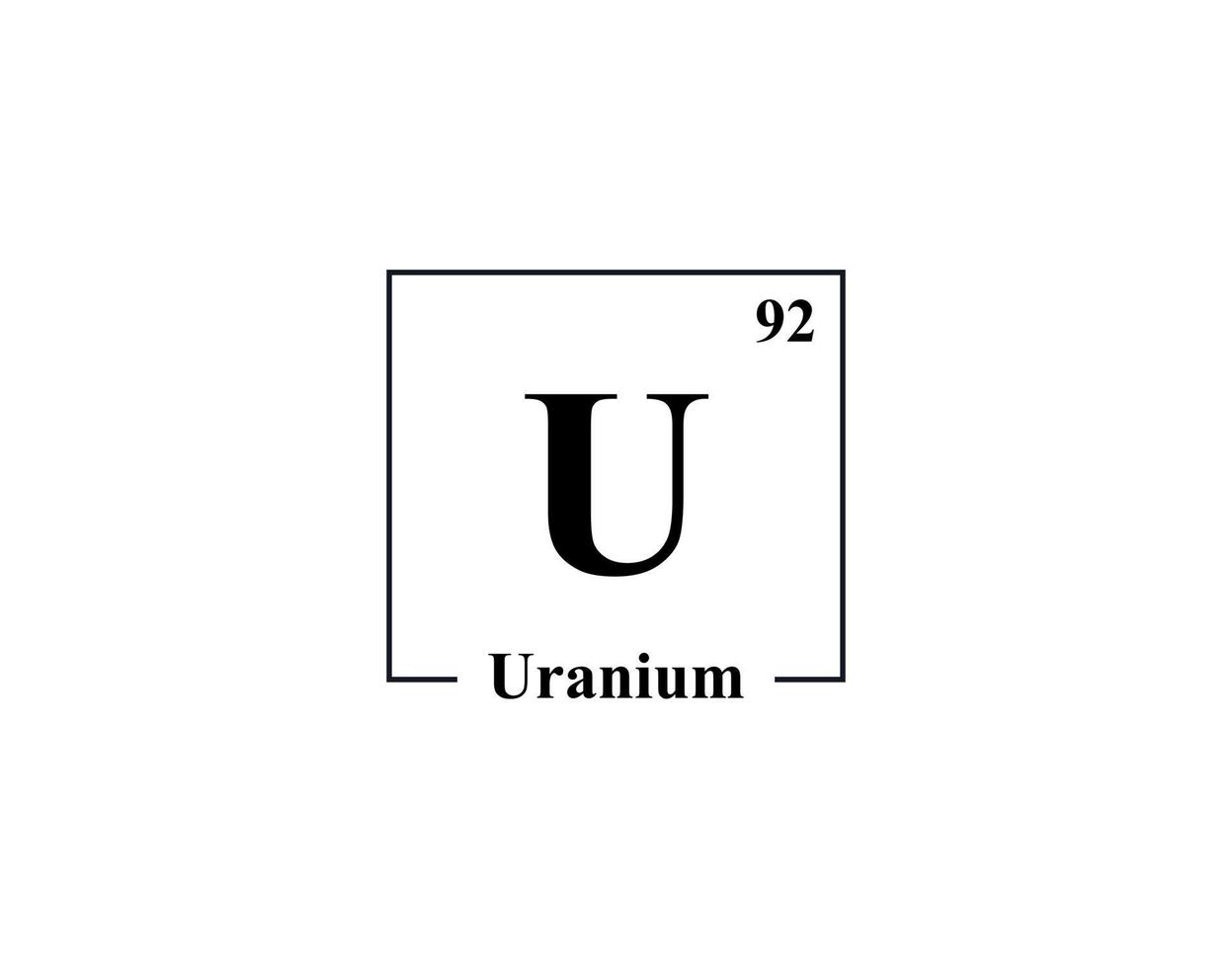 Uranium icon vector. 92 U Uranium vector