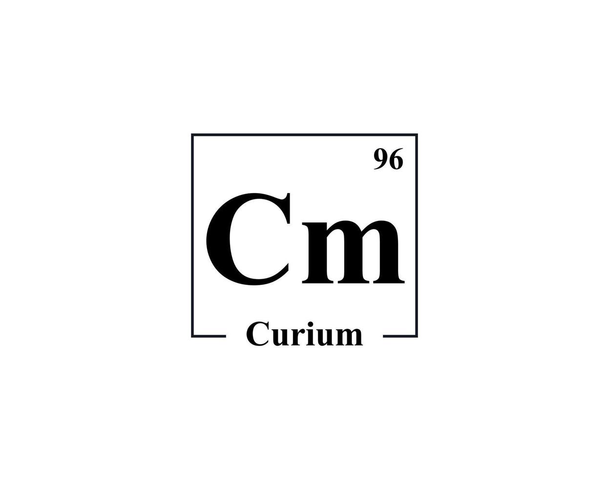 Curium icon vector. 96 Cm Curium vector