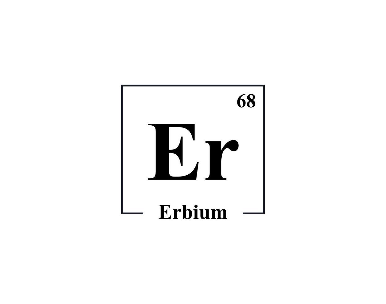 Erbium icon vector. 68 Er Erbium vector