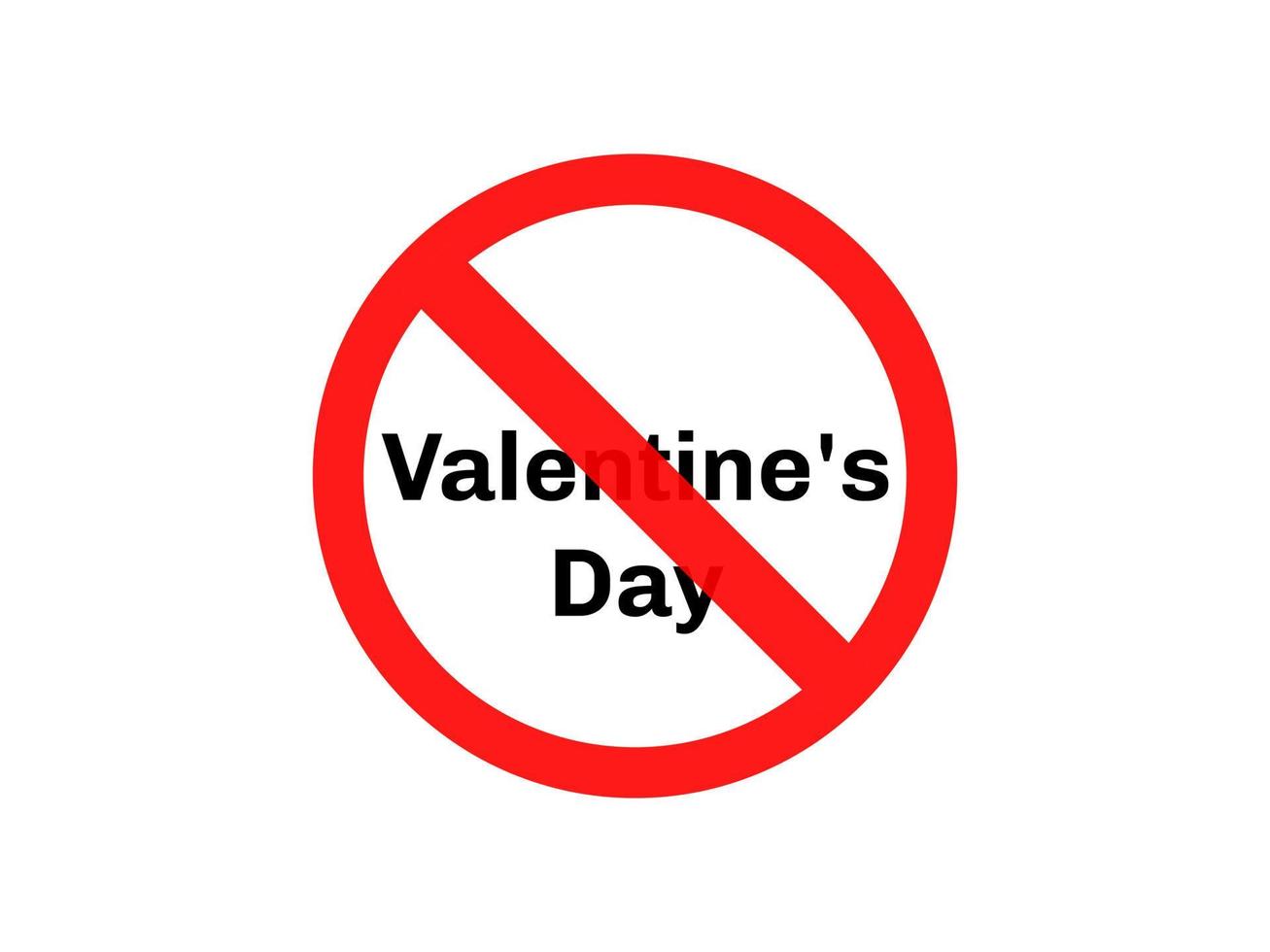 Banned Valentine's Day icon. No valentine's vector