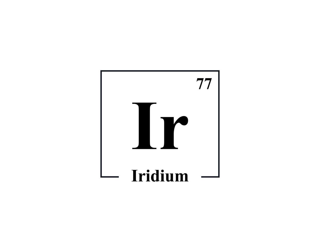 Iridium icon vector. 77 Ir Iridium vector