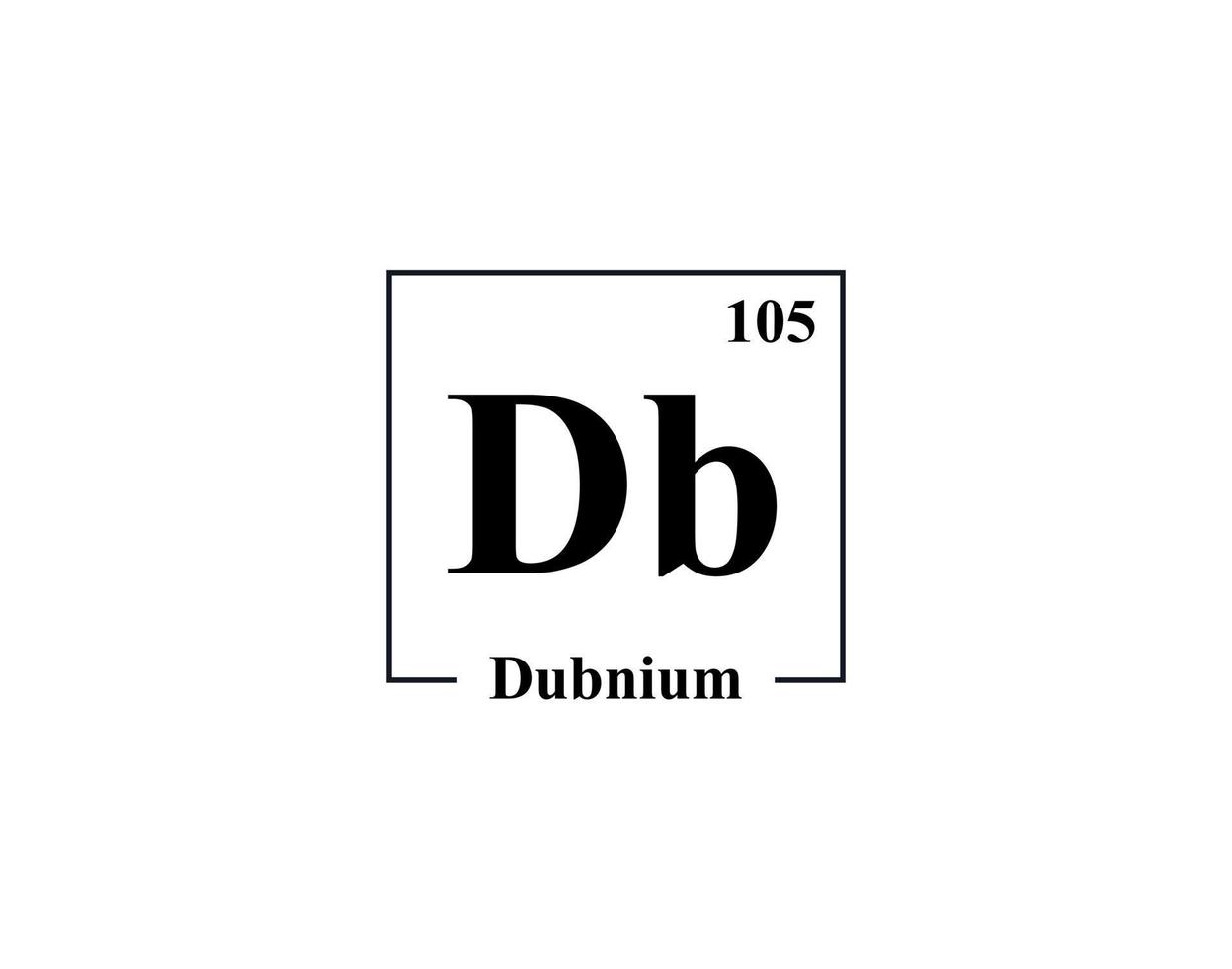Dubnium icon vector. 105 Db Dubnium vector