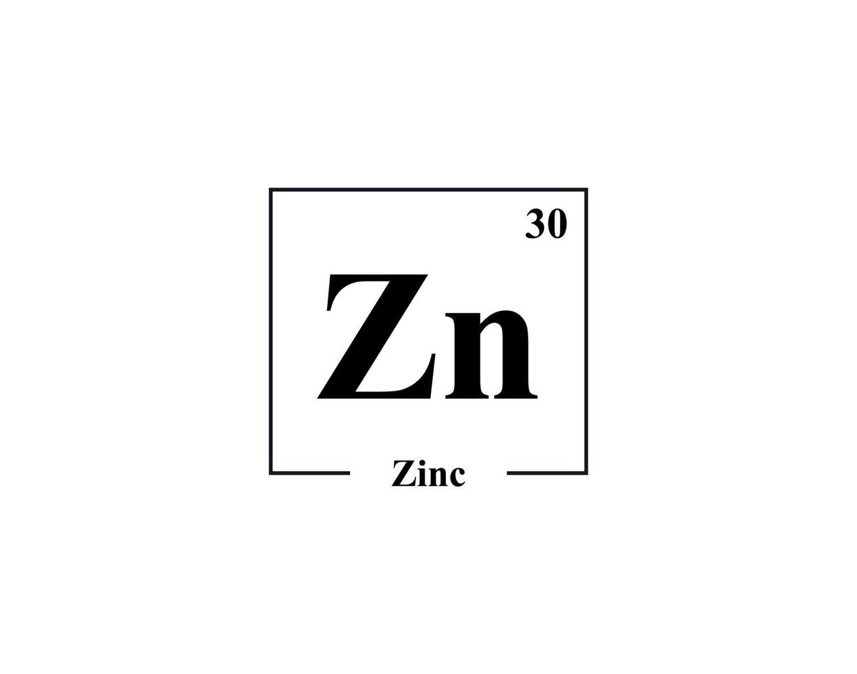 Zinc icon vector. 30 Zn Zinc vector