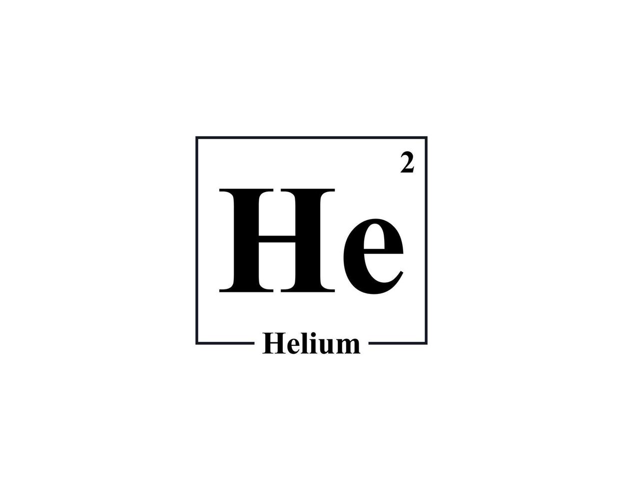 Helium icon vector. 2 He Helium vector