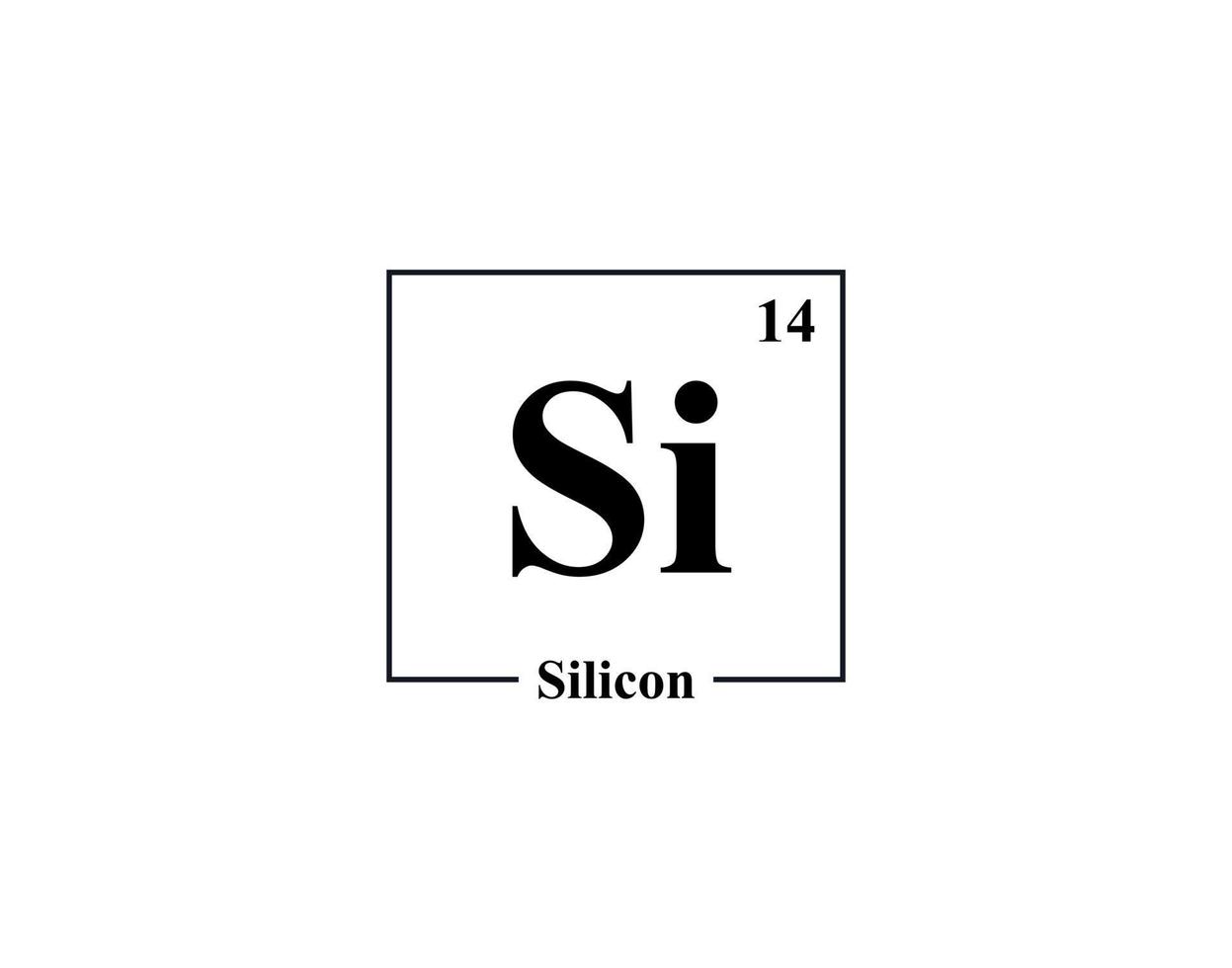 Silicon icon vector. 14 Si Silicon vector
