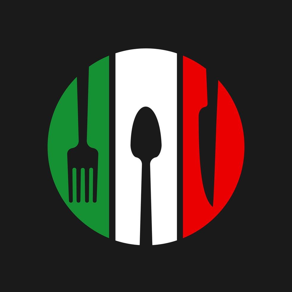 plantilla de icono de diseño de insignia de arte de restaurante italiano vector