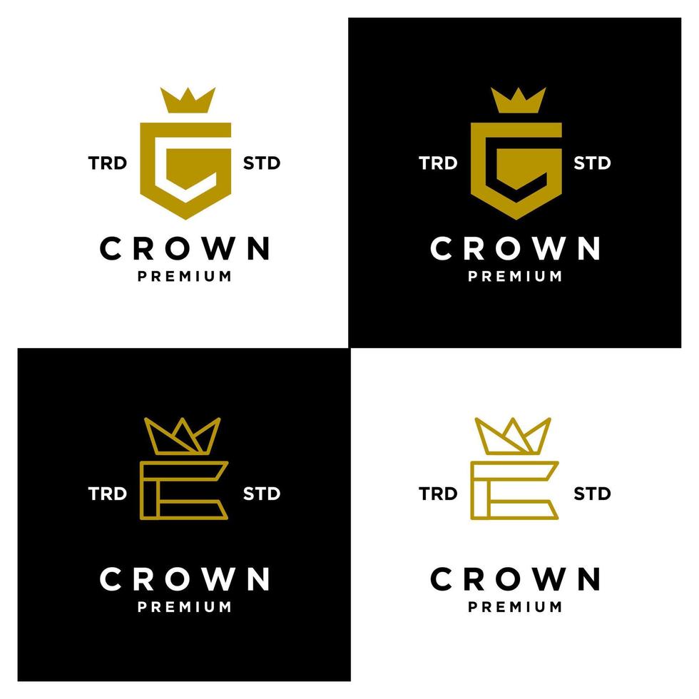 Crown letter C logo icon design set collection vector