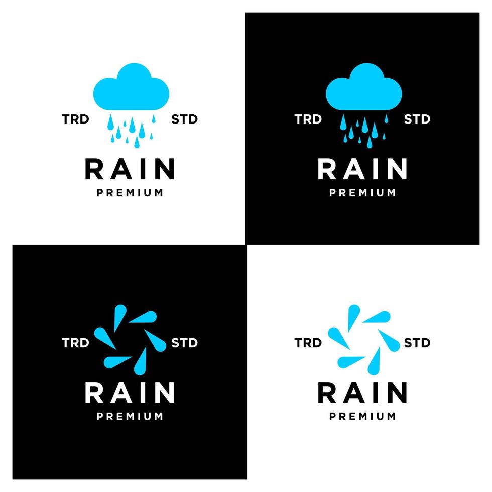 Rain Letter R Logo Icon Design Modern Logo Set Collection vector