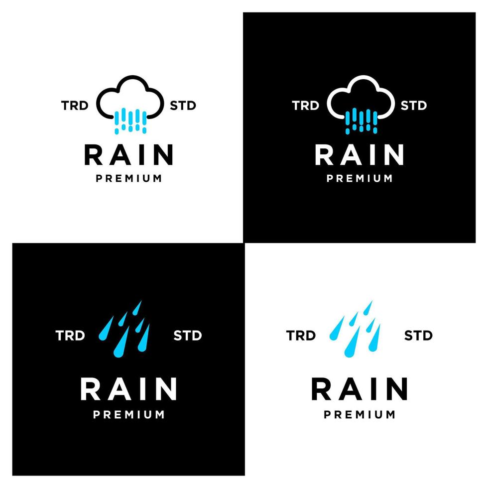 lluvia letra r logo icono diseño moderno logo set colección vector
