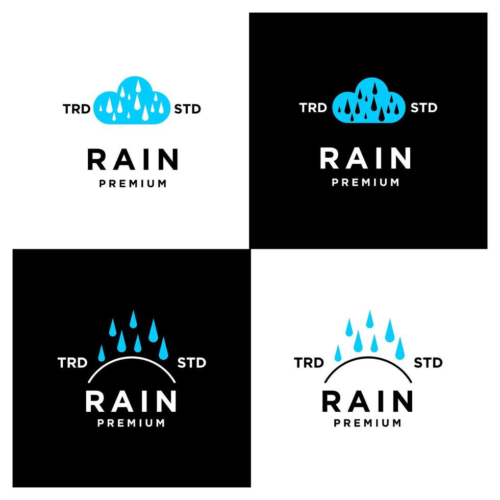 Rain Letter R Logo Icon Design Modern Logo Set Collection vector
