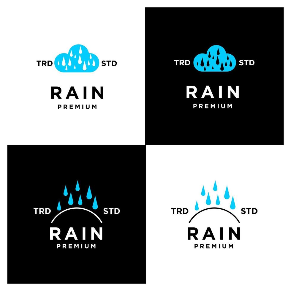 lluvia letra r logo icono diseño moderno logo set colección vector