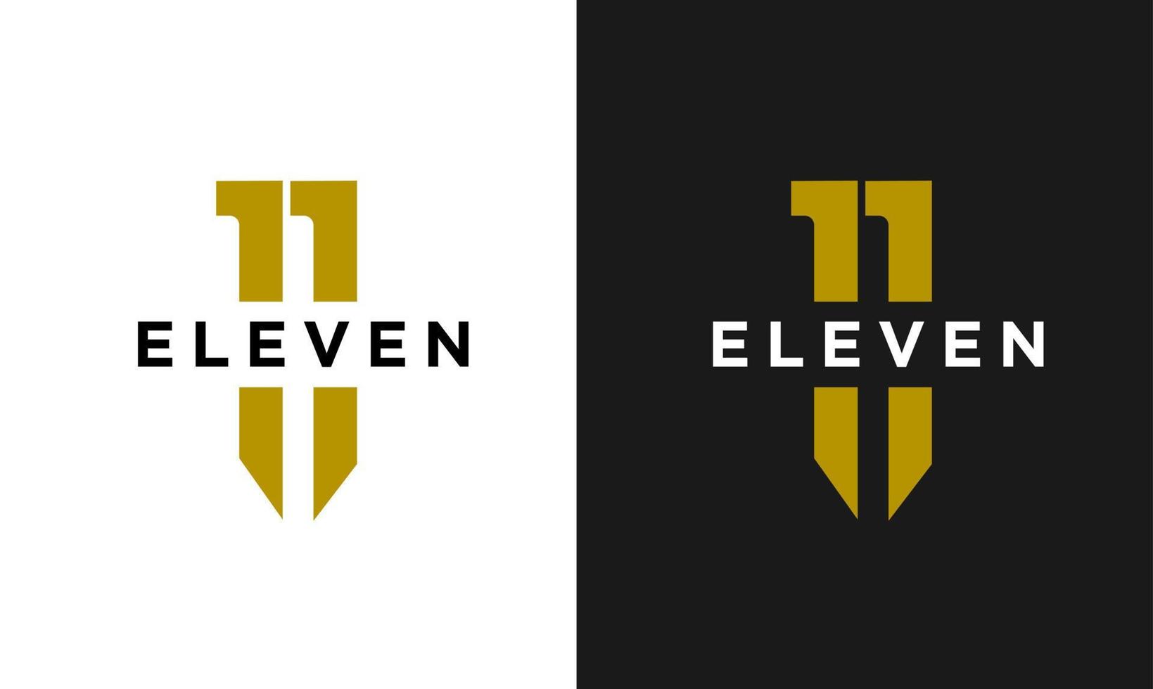 Eleven Initial number 11 icon design logo minimal 18916707 Vector Art