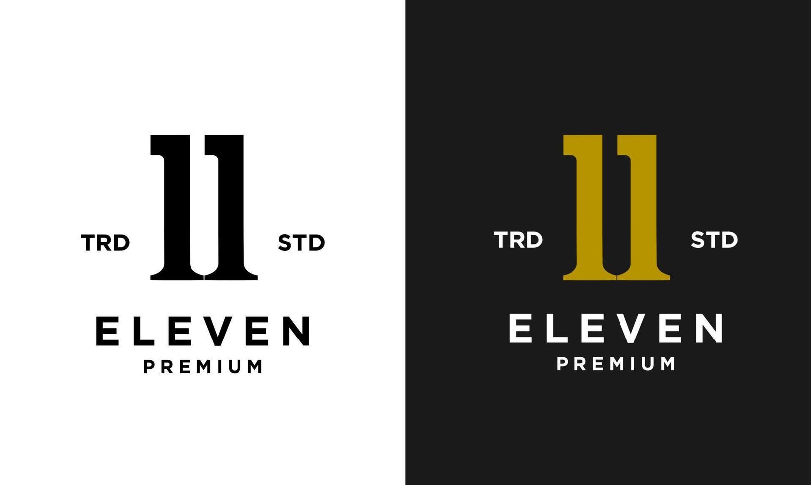 Eleven Initial number 11 icon design logo minimal vector