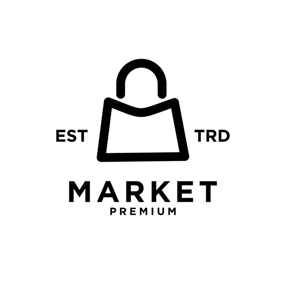 Market shop bag initial M logo icon design vector