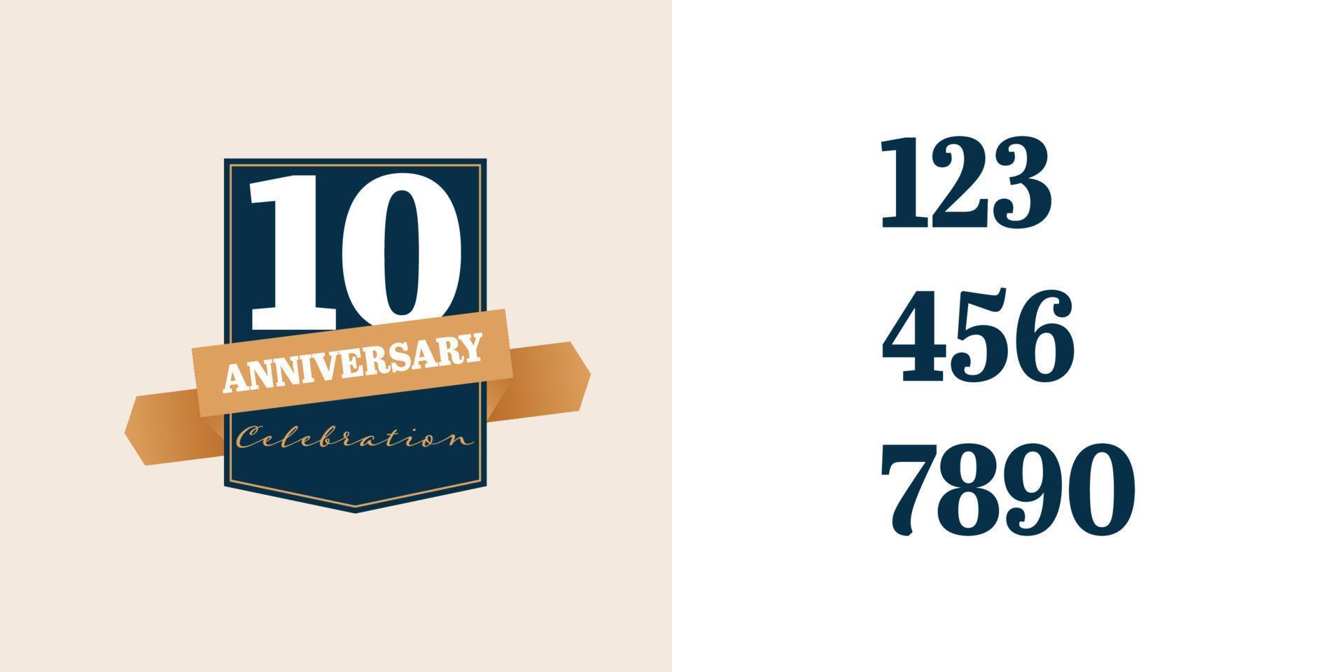 Set 10 years anniversary label illustration template design vector