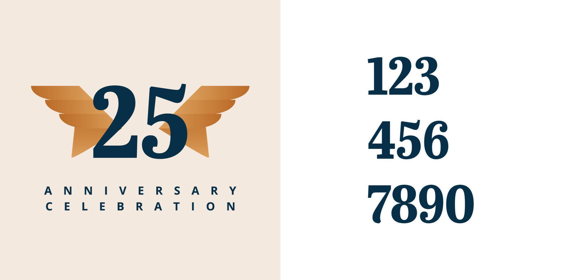 Set 25 years anniversary label illustration template design vector