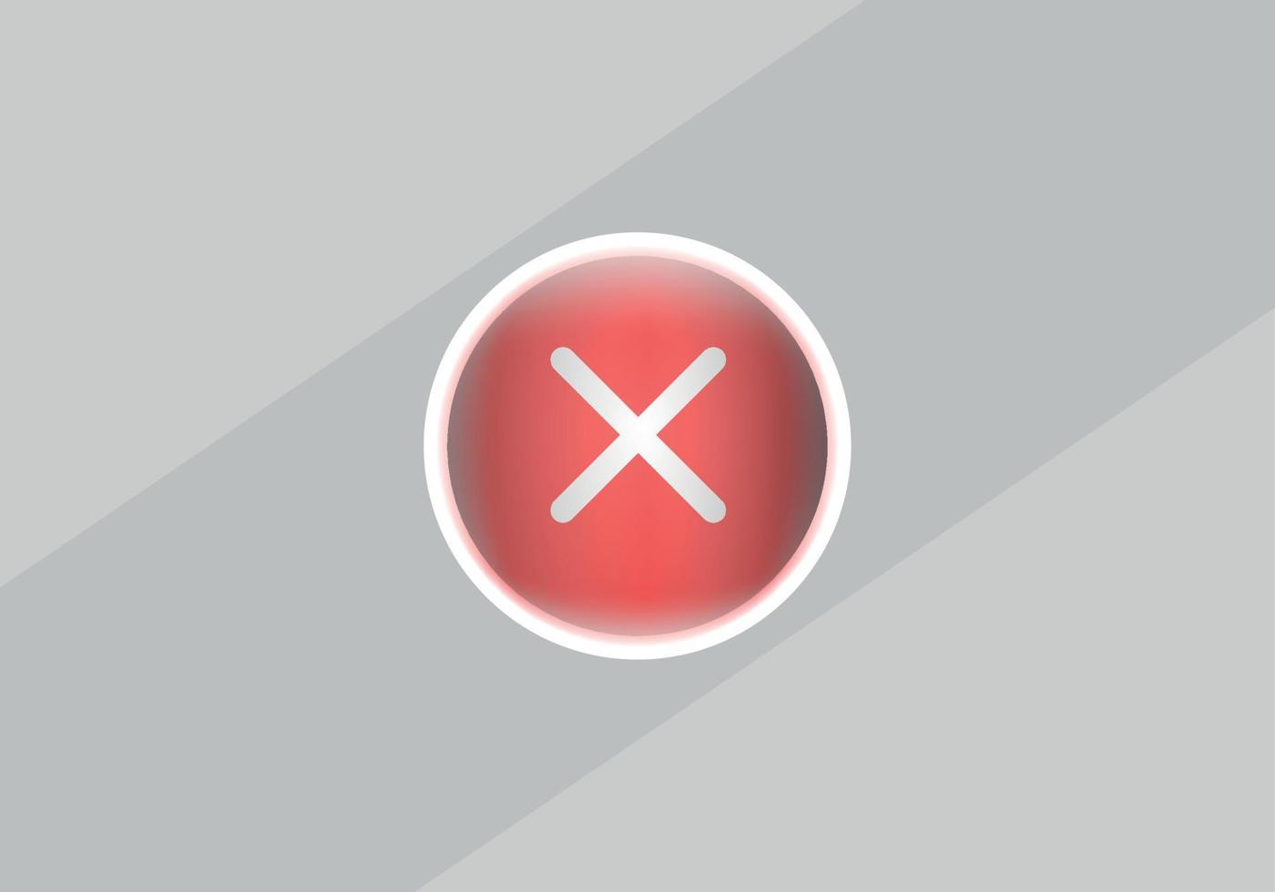 3d check wrong alert icon on white background. negative check list button choice for false, correct, tick, problem, 3d alert fail on application. emergency icon vector 3D rendering illustration