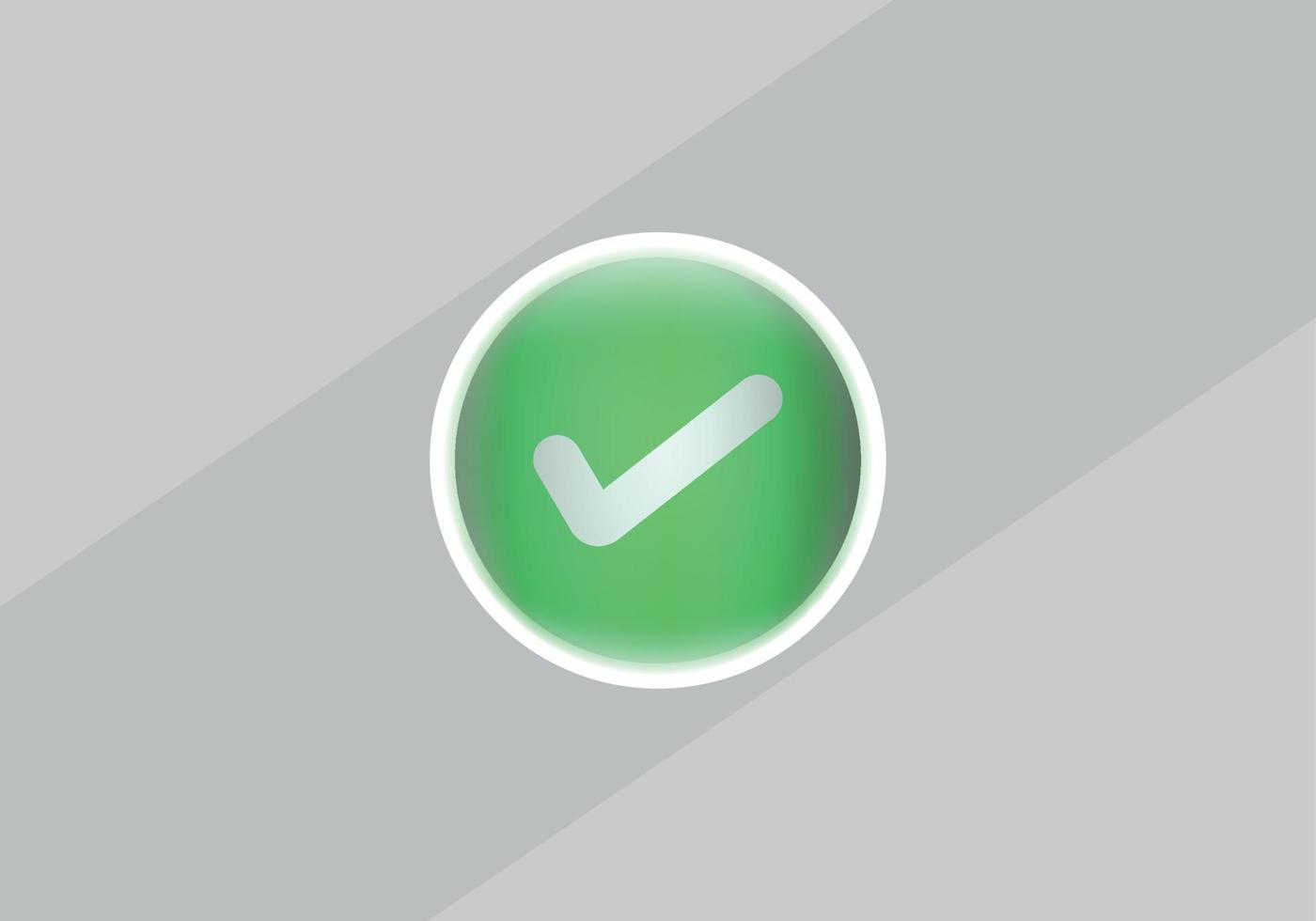 3D Realistic check mark button vector illustration