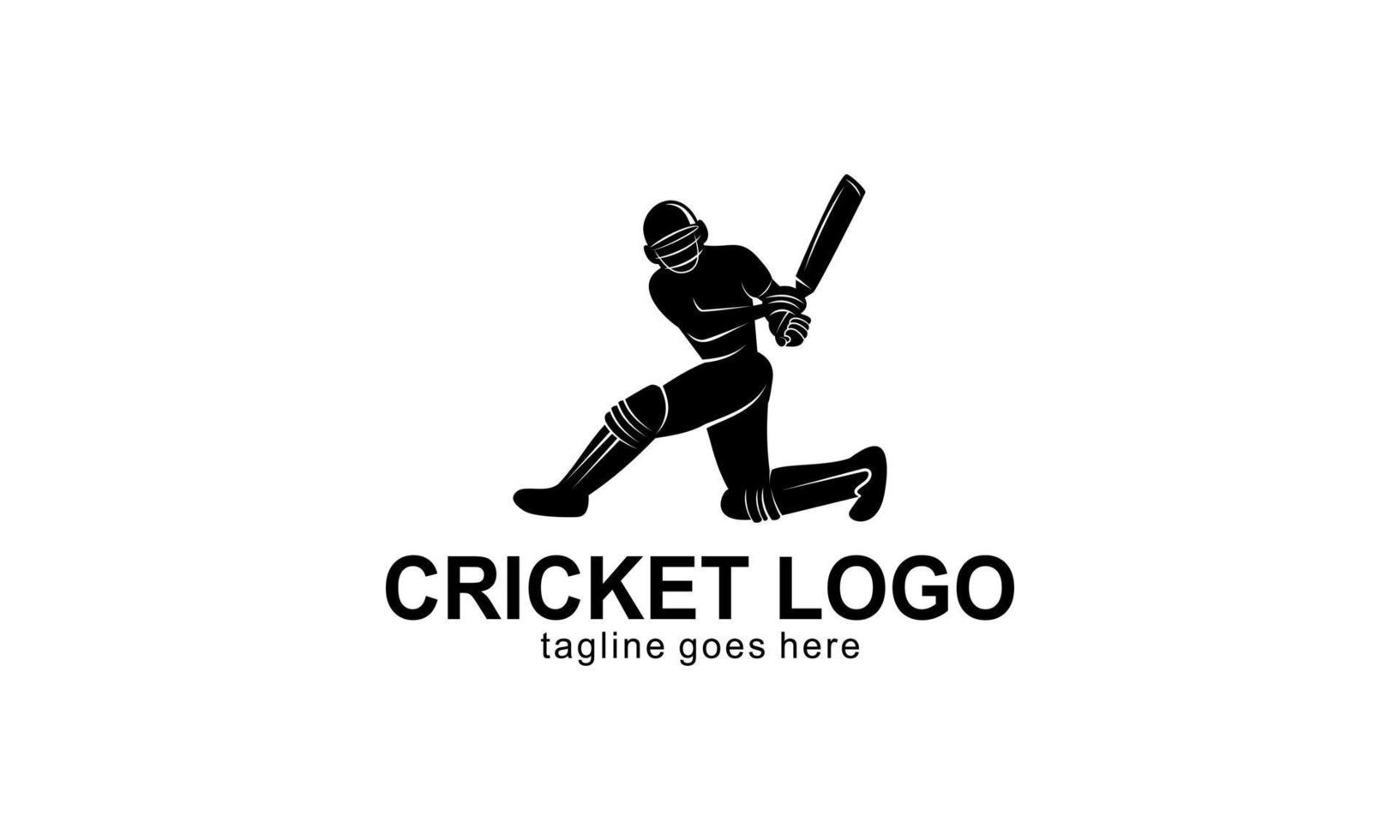 Cricket sport player logo template design vector