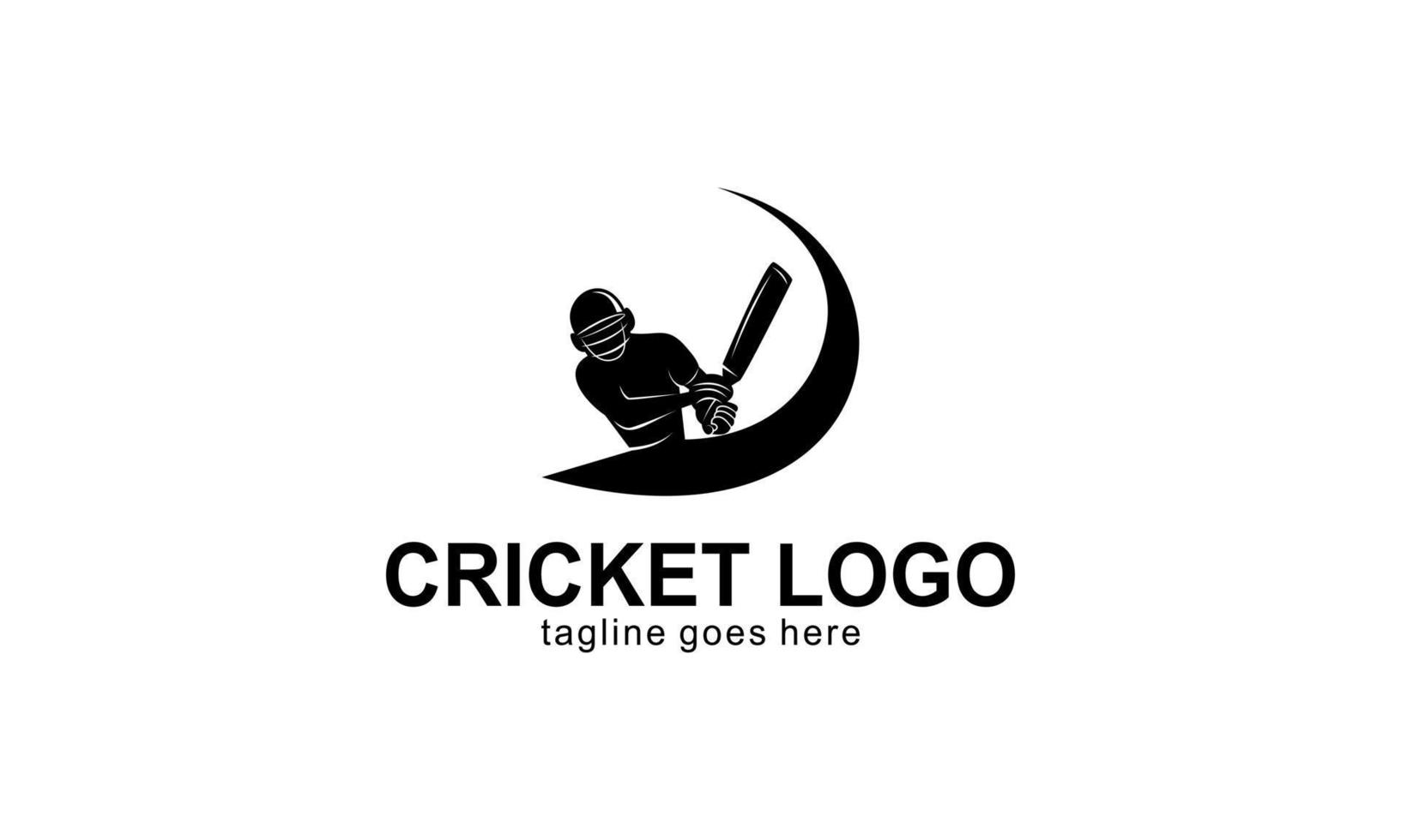 Cricket sport player logo template design vector