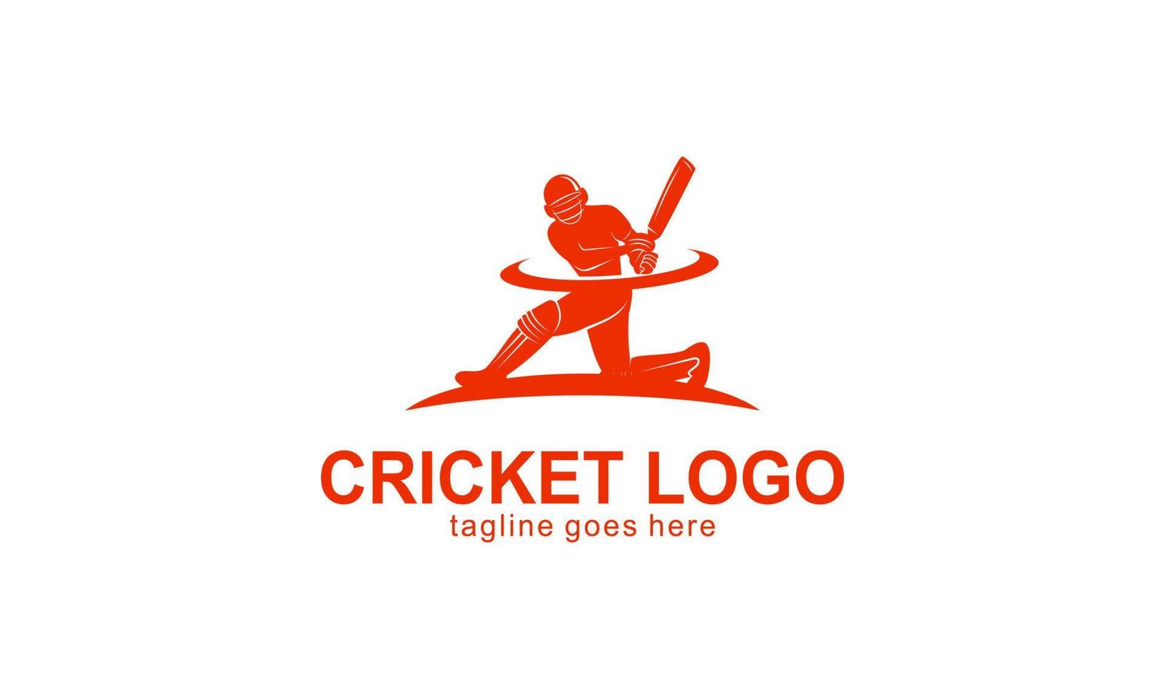 Cricket sport player logo template design vector