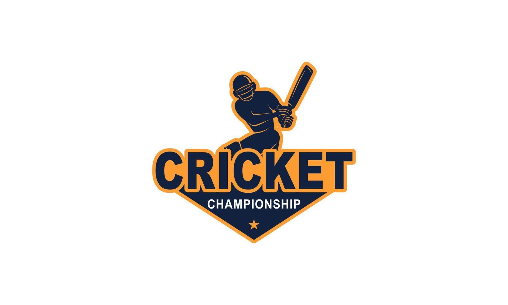 Cricket sport player logo template design vector