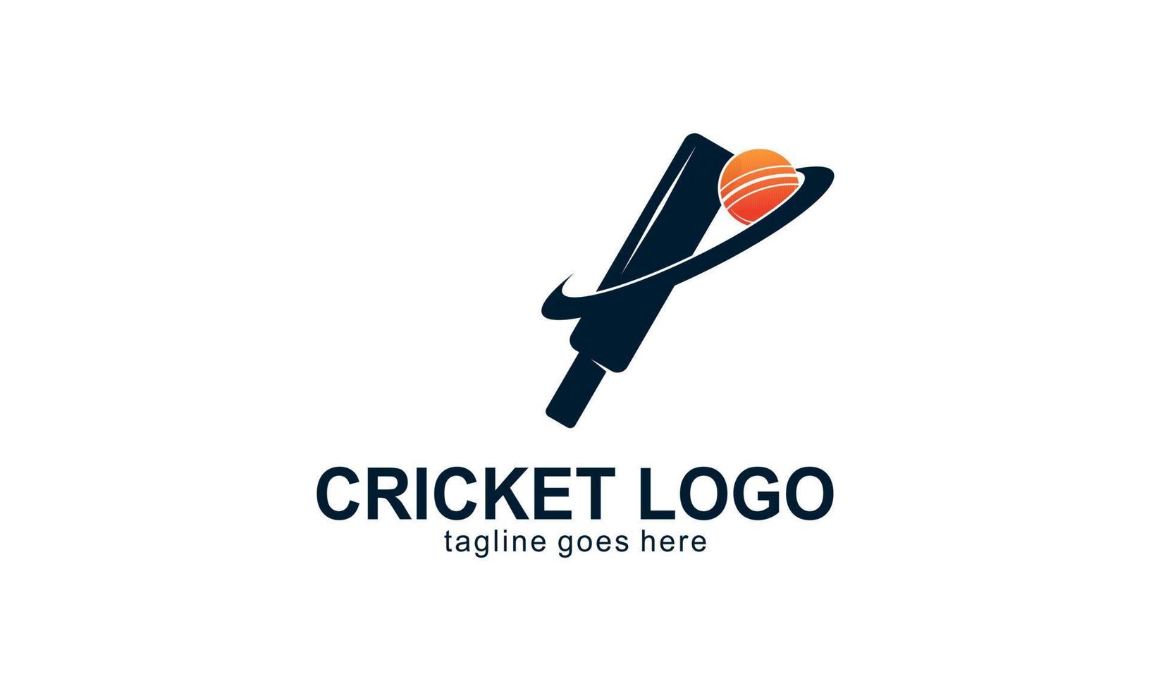 Cricket sport player logo template design vector