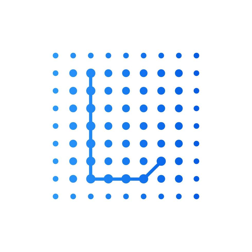 logotipo cuadrado inicial de puntos l vector