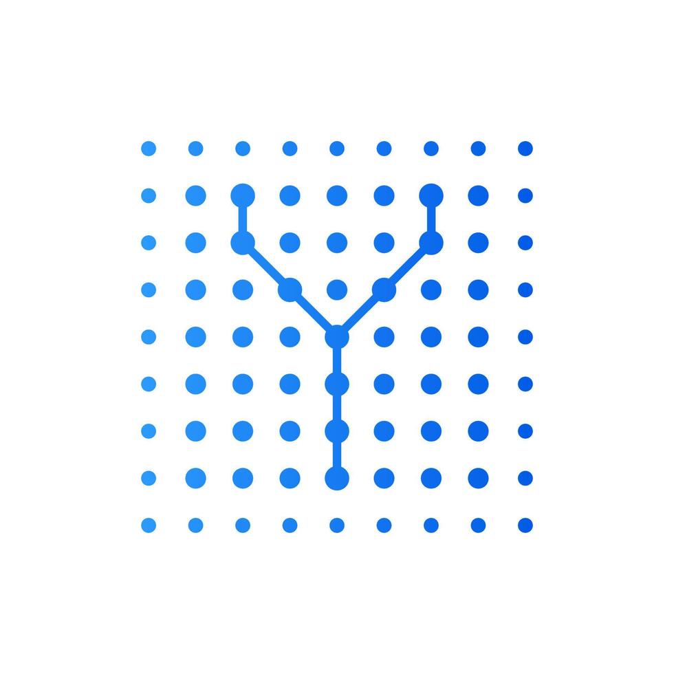 Initial Y Dots Square Logo vector