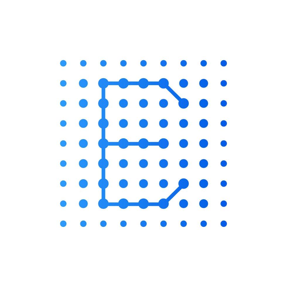 Initial E Dots Square Logo vector