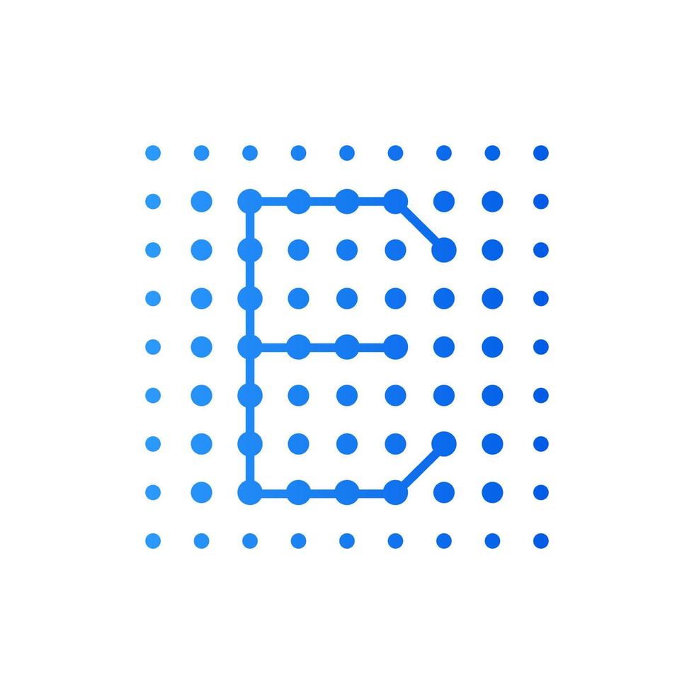 Initial E Dots Square Logo vector