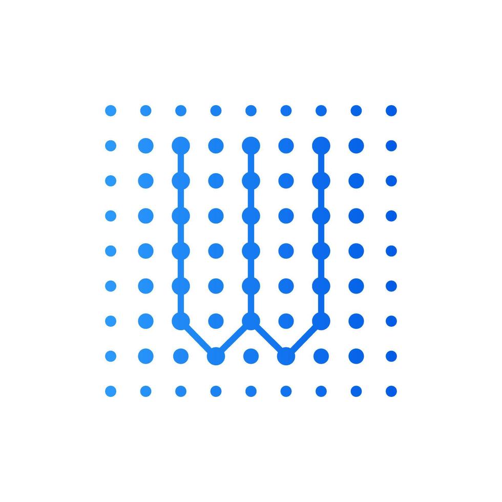 Initial W Dots Square Logo vector