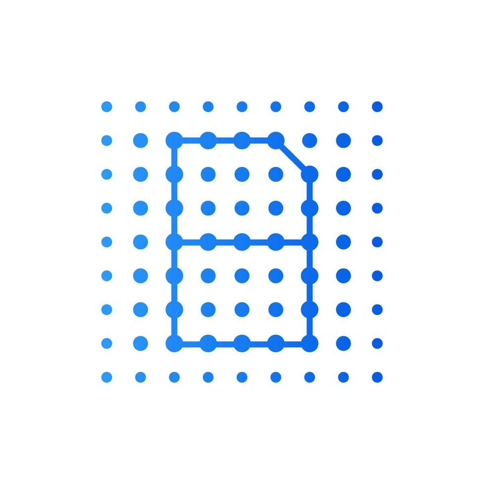 Initial B Dots Square Logo vector