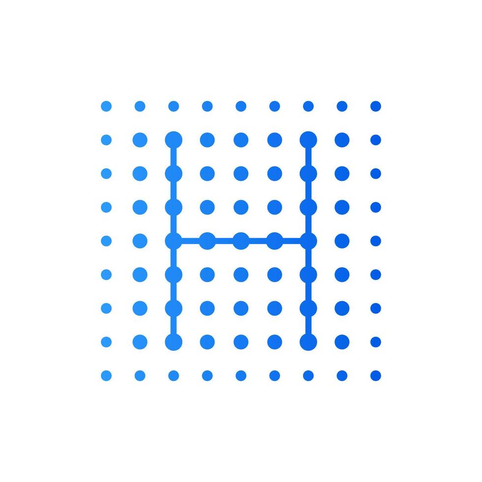 Initial H Dots Square Logo vector