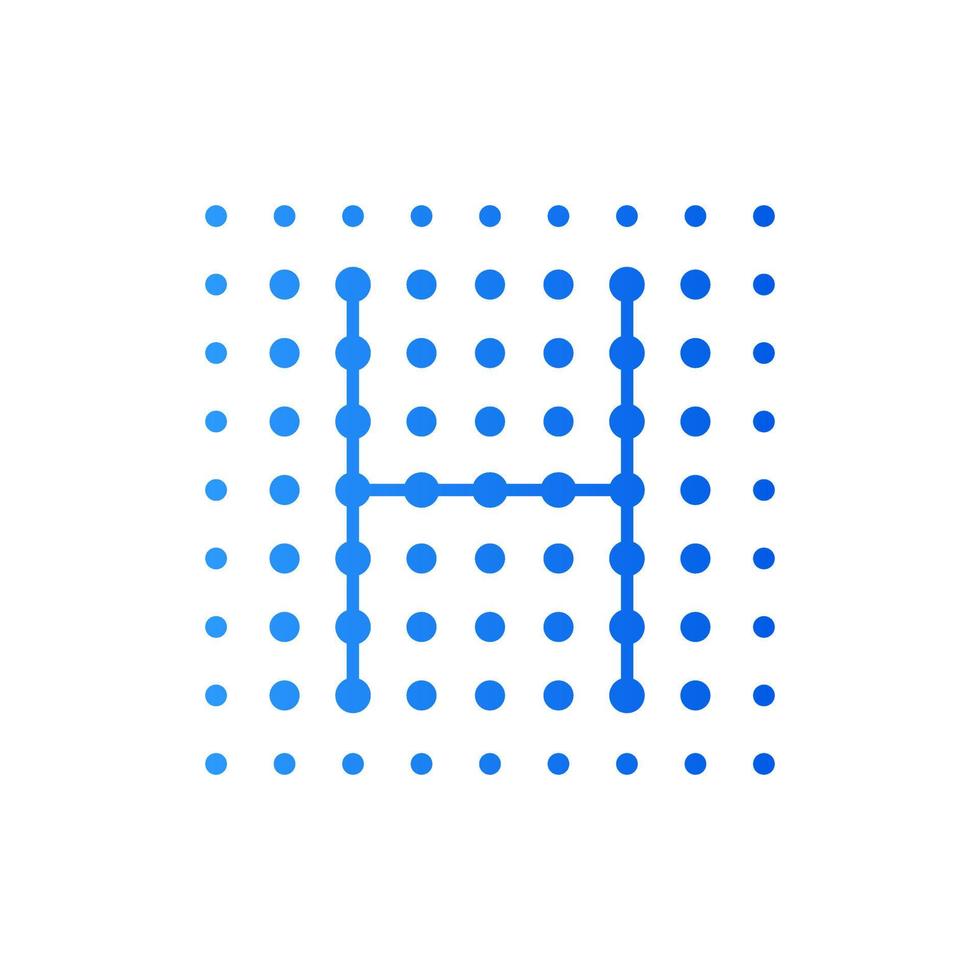 Initial H Dots Square Logo vector