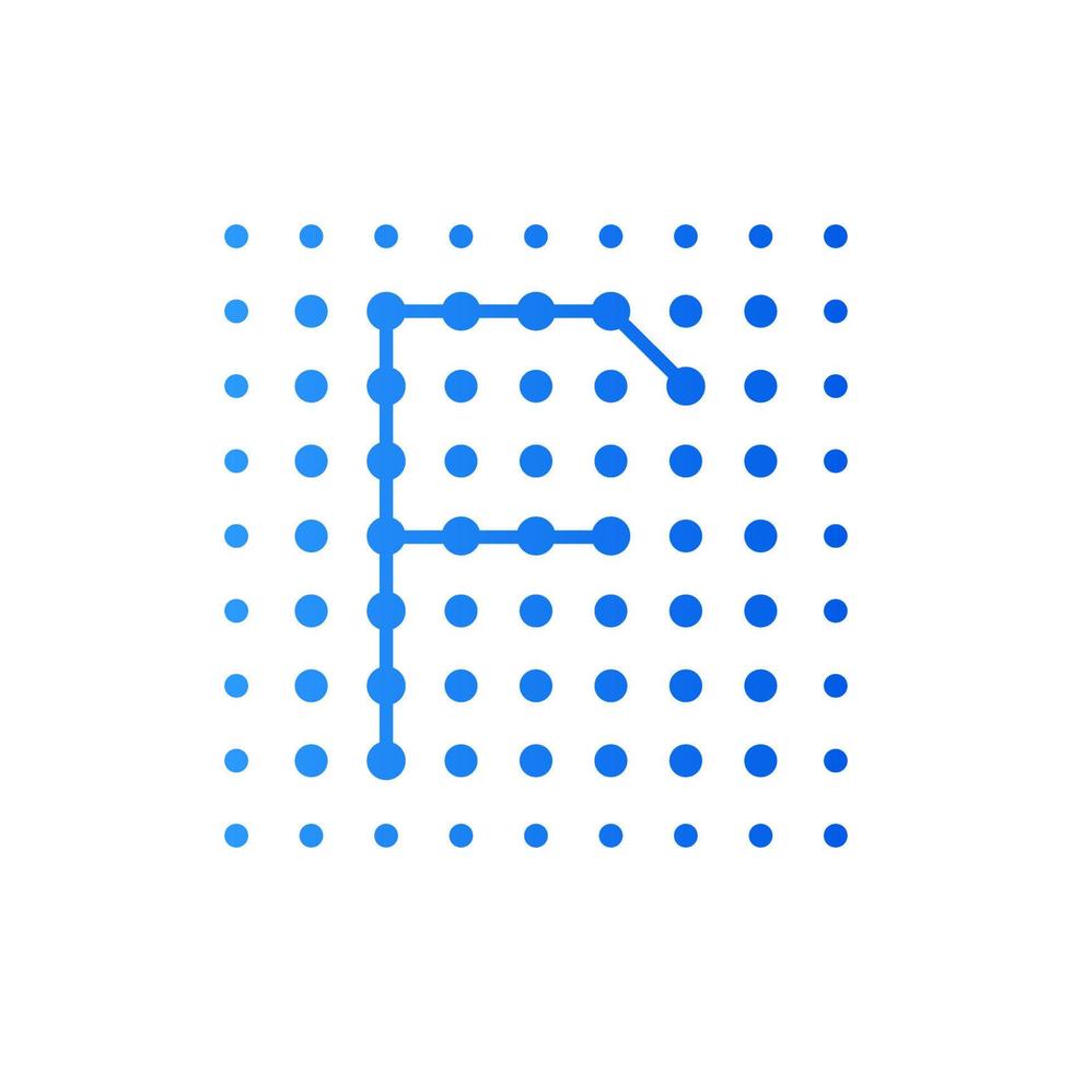 Initial F Dots Square Logo vector