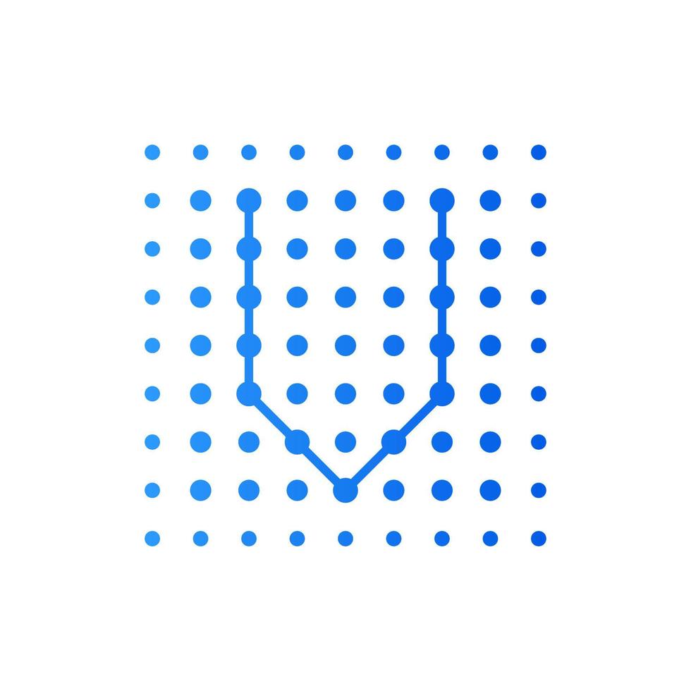 Initial V Dots Square Logo vector