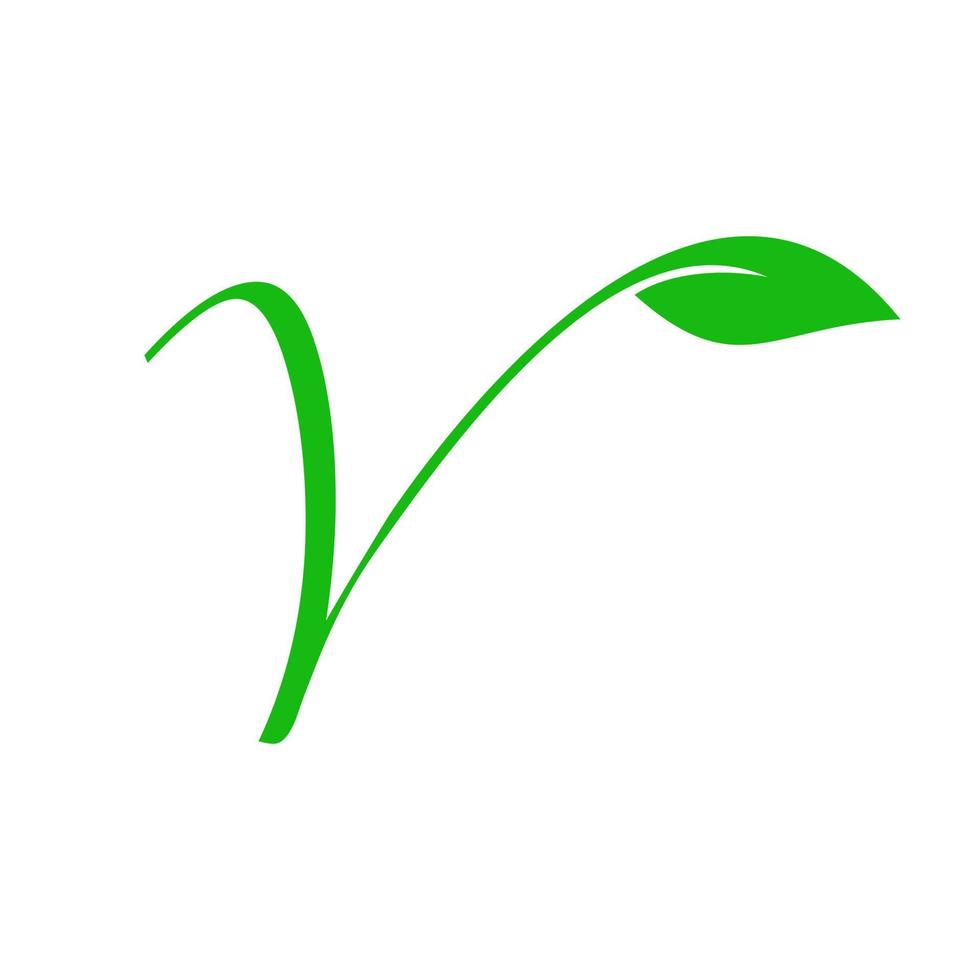 Initial V Leaf Logo vector
