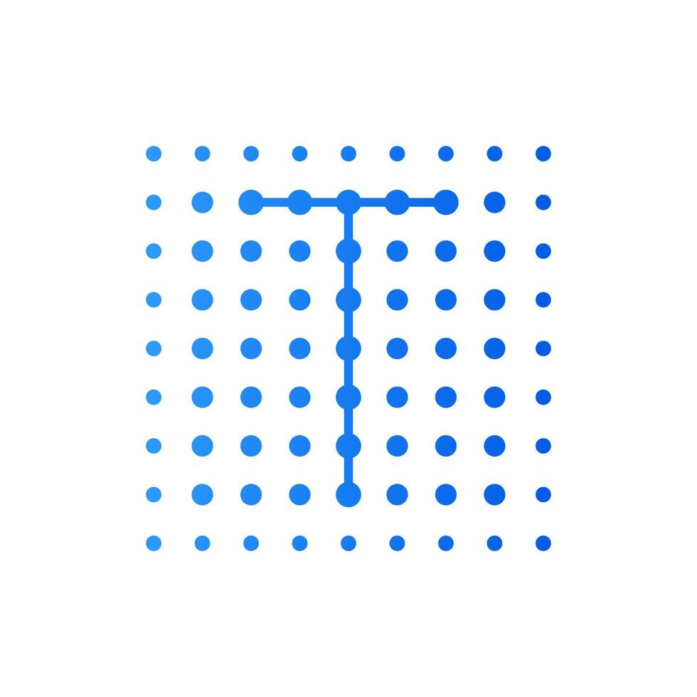 Initial T Dots Square Logo vector