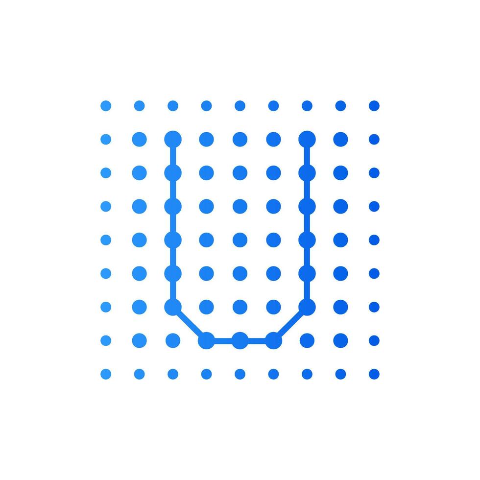 Initial U Dots Square Logo vector