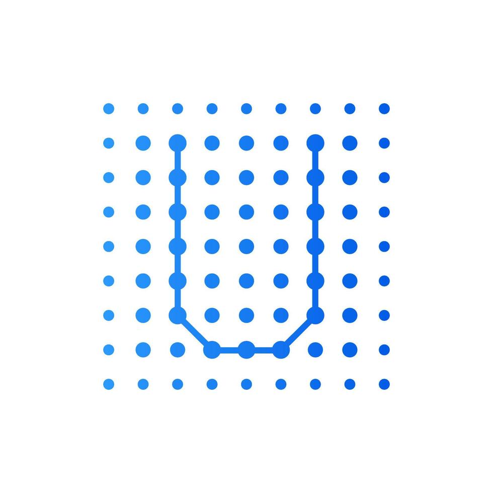 Initial U Dots Square Logo vector