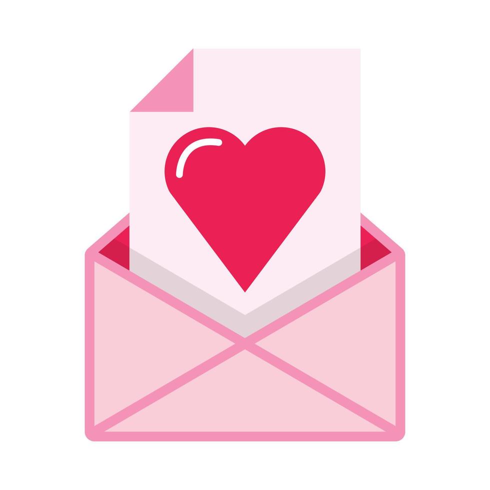 isolate vector valentine's day pink love letter flat icon