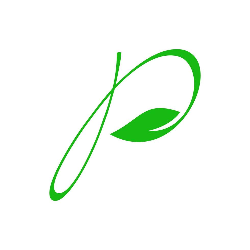 Initial P Leaf Logo vector