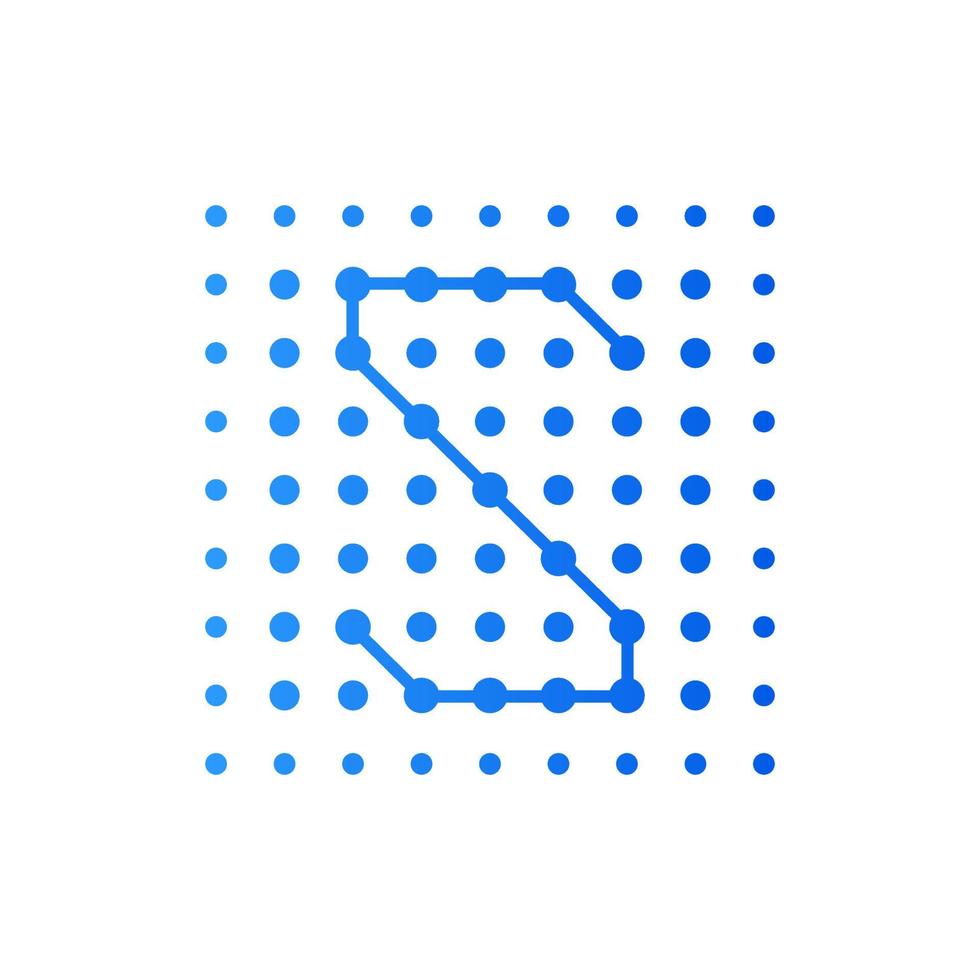 Initial S Dots Square Logo vector