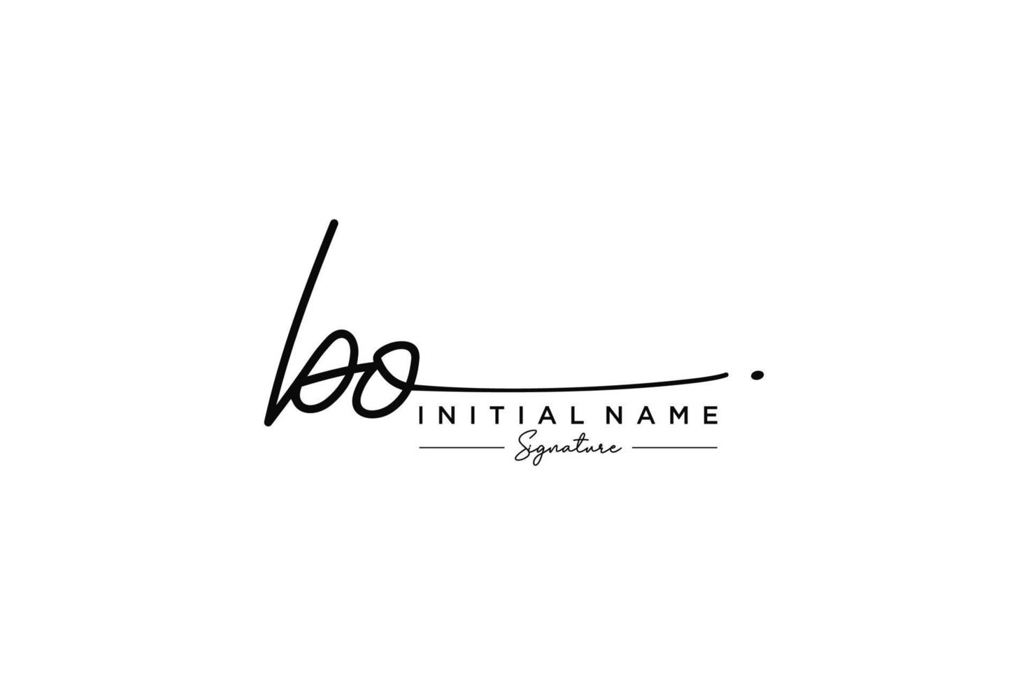 Initial BO signature logo template vector. Hand drawn Calligraphy lettering Vector illustration.