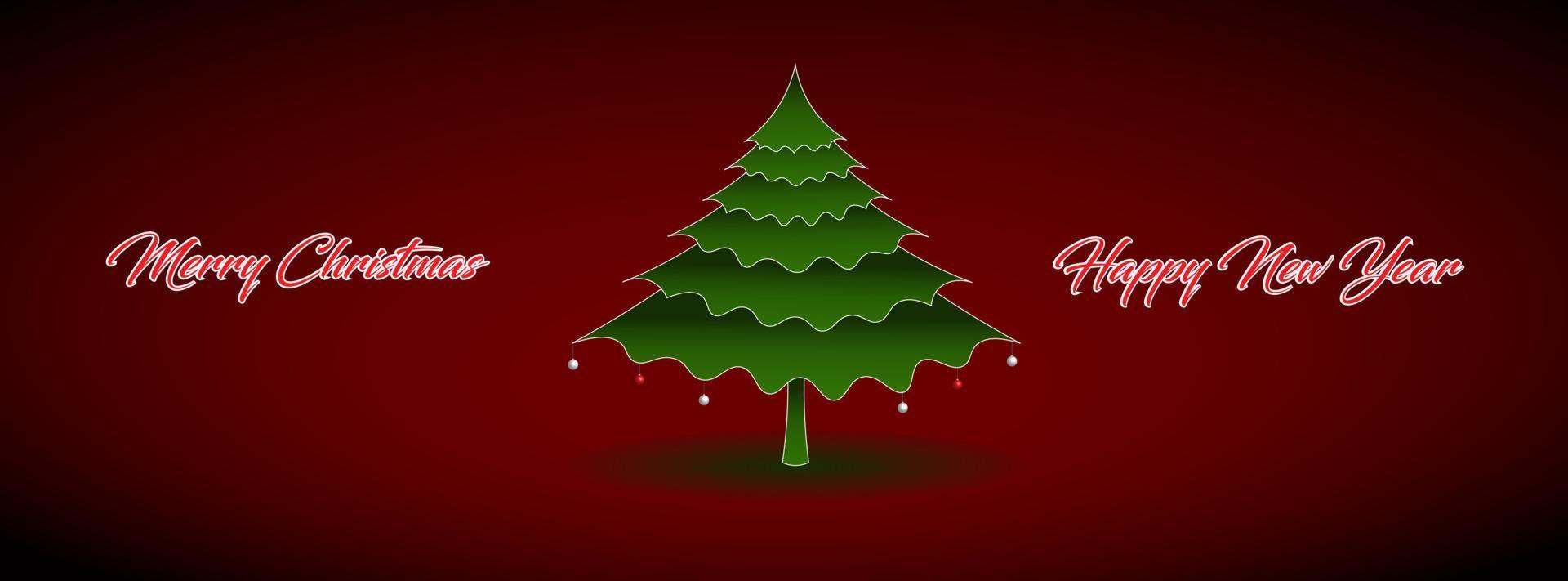 Merry Christmas and Happy New Year concept vector