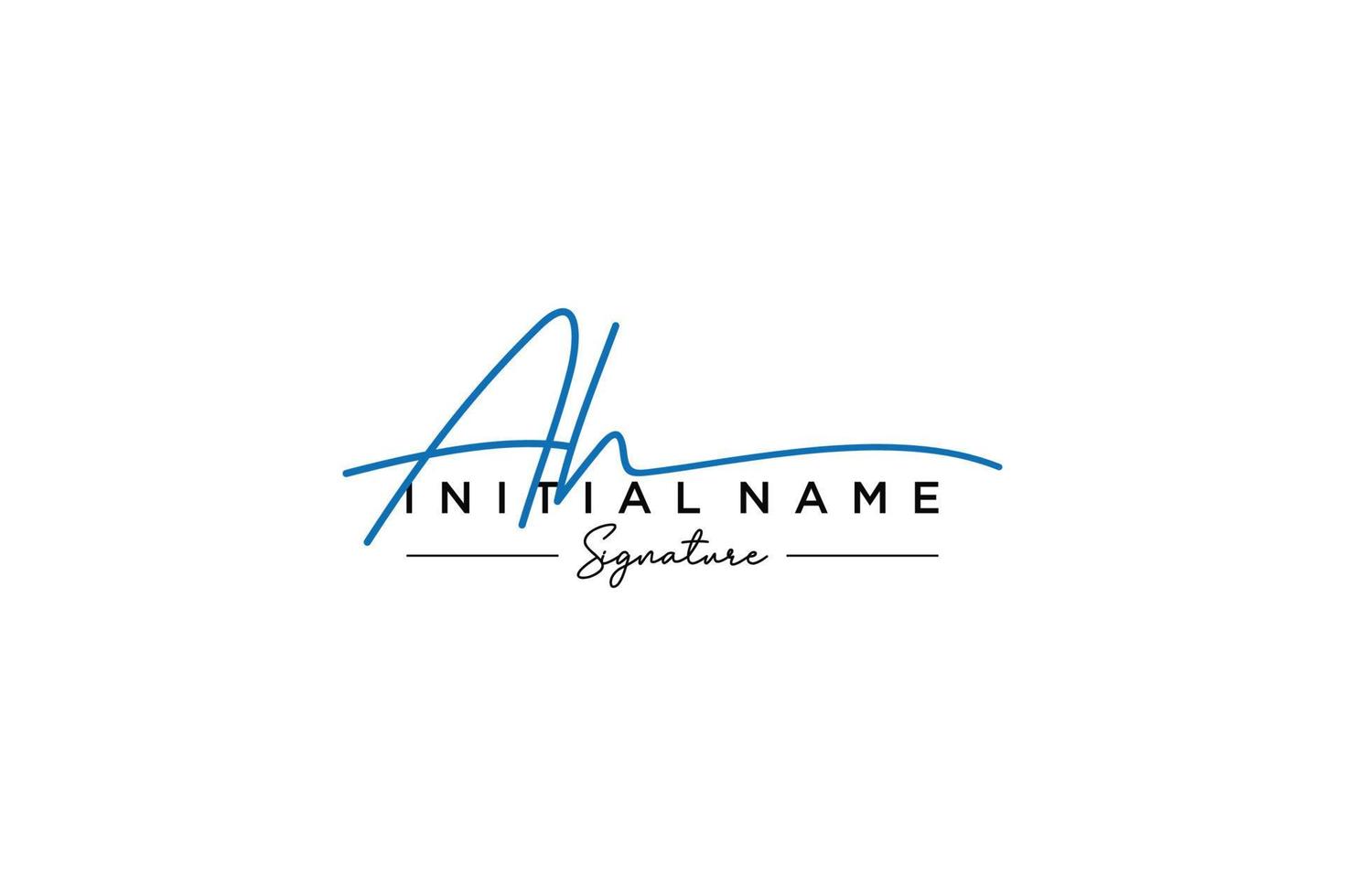 Initial AH signature logo template vector. Hand drawn Calligraphy lettering Vector illustration.