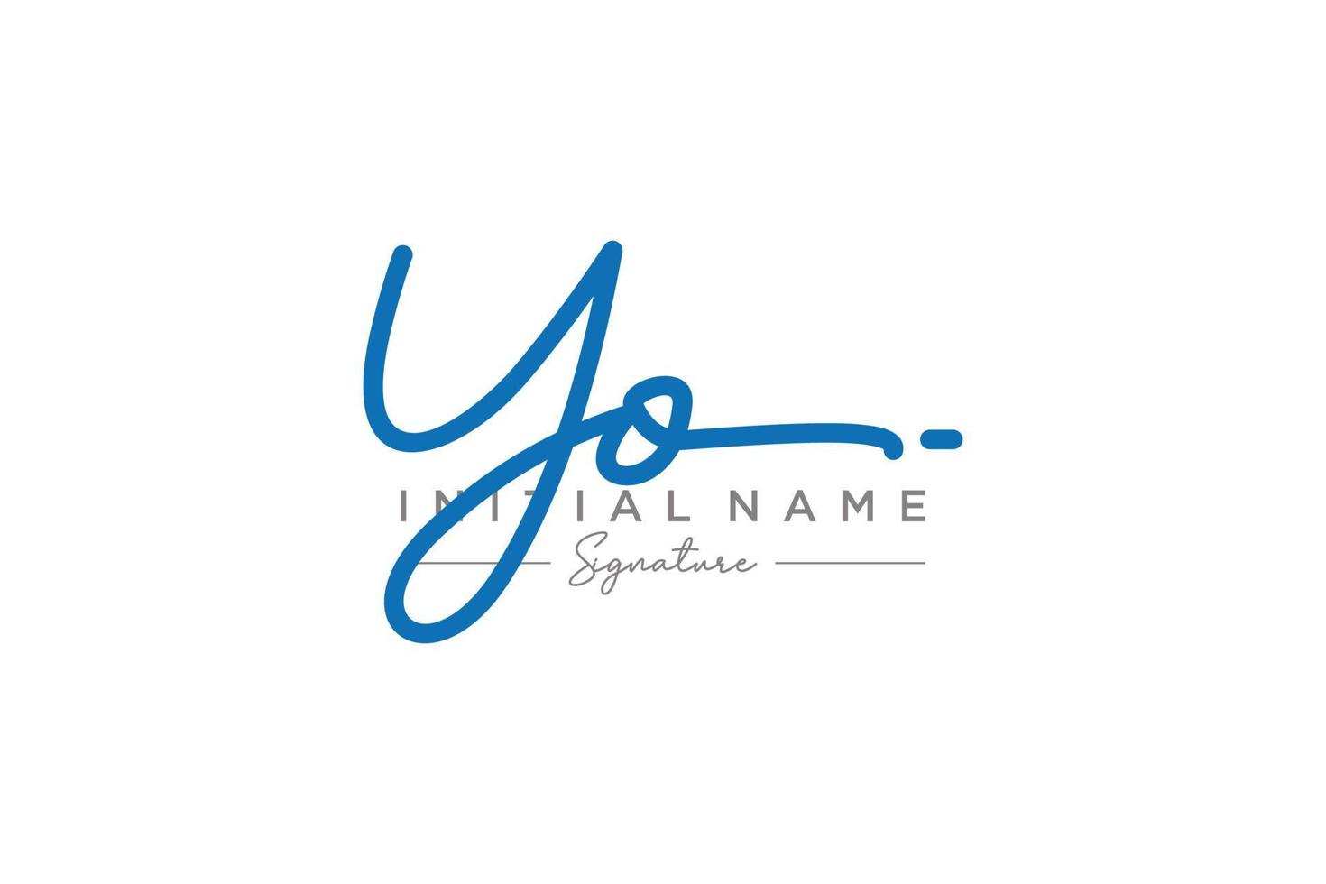 Initial YO signature logo template vector. Hand drawn Calligraphy lettering Vector illustration.