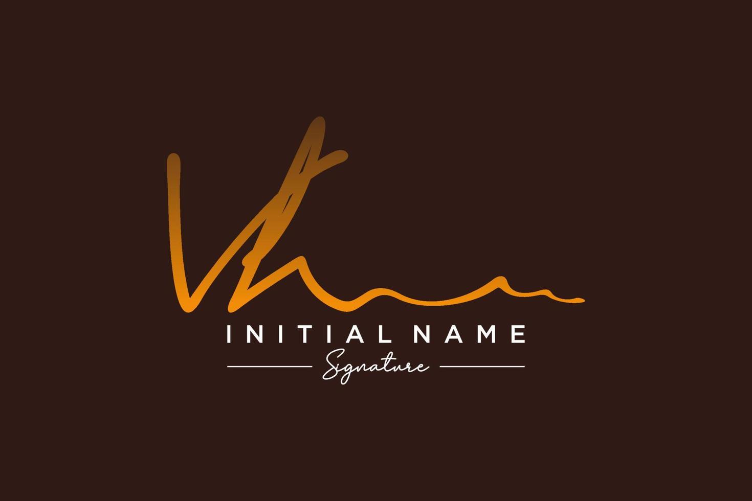 Initial VH signature logo template vector. Hand drawn Calligraphy lettering Vector illustration.