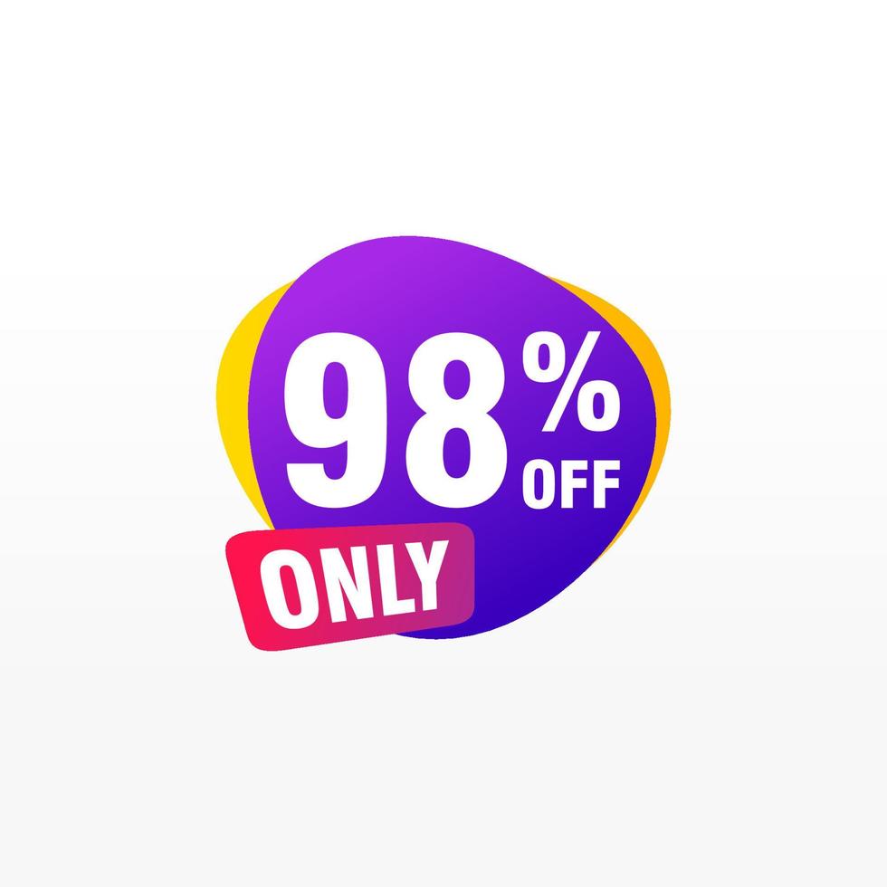 98 discount, Sales Vector badges for Labels, , Stickers, Banners, Tags, Web Stickers, New offer. Discount origami sign banner.